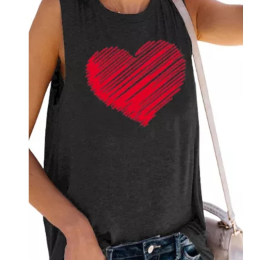 1 2x left❣New boutique loose fit heart tank - Picture 3 of 10